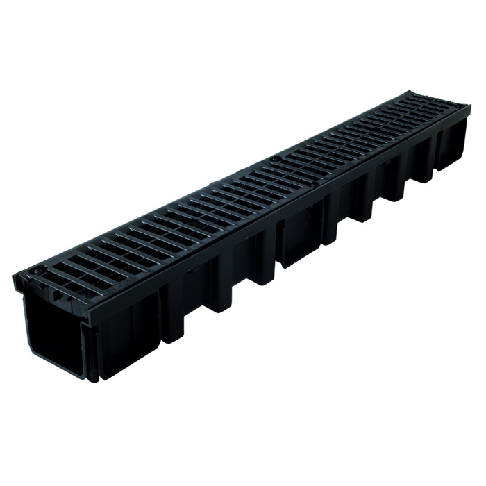 Caniveau PP +grille polyamide B125 1m