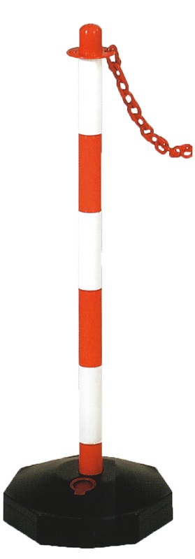 Poteau de balisage 90cm - rouge/blanc