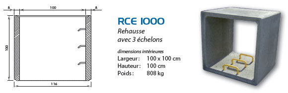 Rehausse béton I100/E116/H100 +3échelons