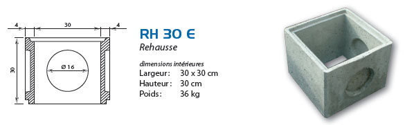 Rehausse béton I30/E38/H30