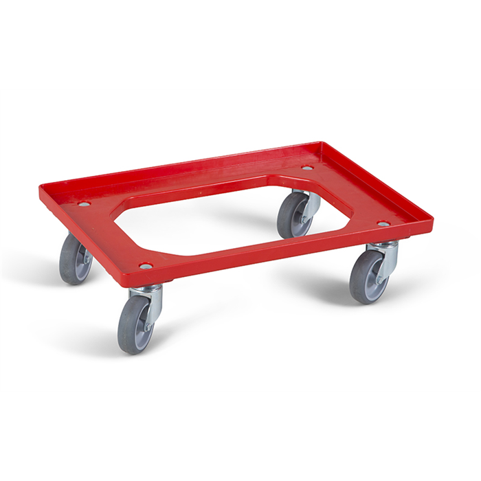 Chariot Dolly 4 roues pivotantes rouge