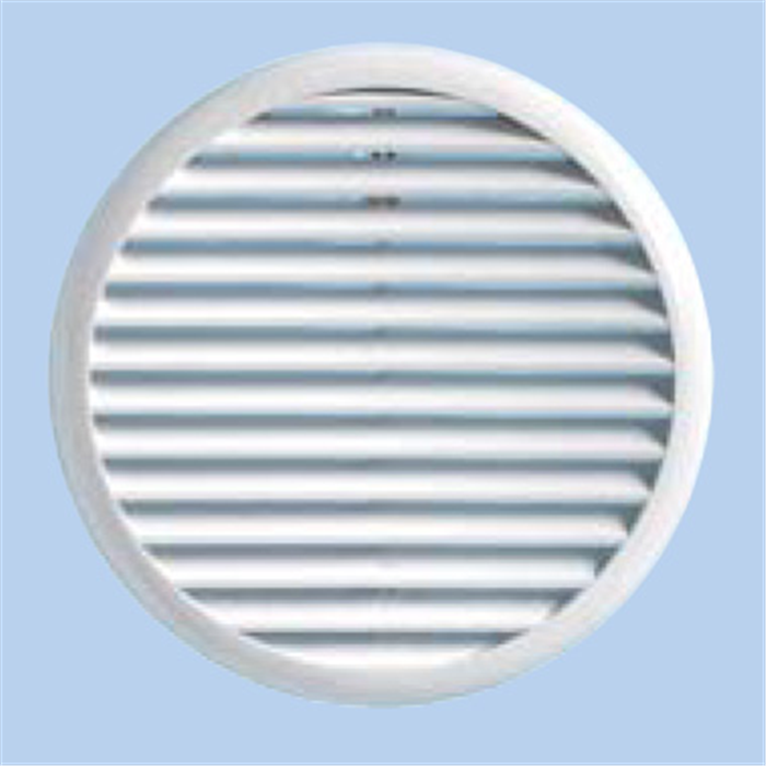 Grille ventilation ronde PVC blanc avec ressorts + moustiquaire