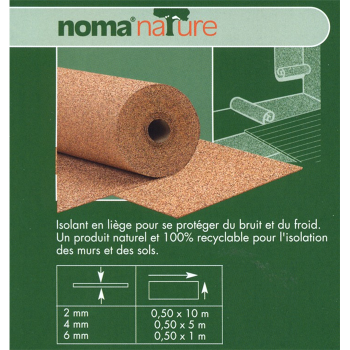 Noma-nature isolant en liège 2mm 0,5x10m