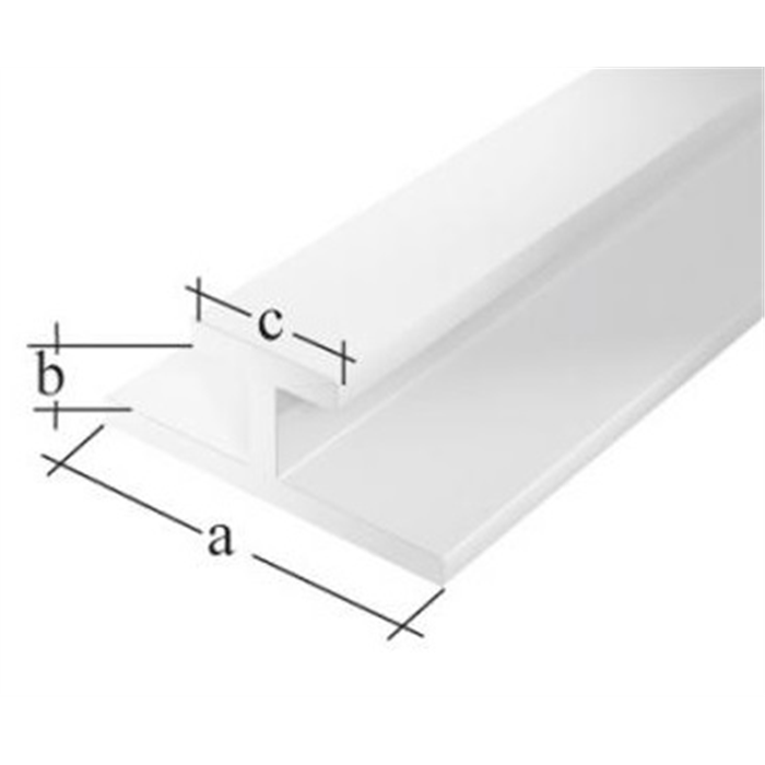 Profilé H PVC blanc 25x4x12x1/1m