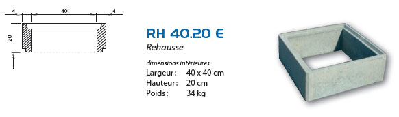 Rehausse béton I40/E48/H20