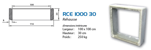 Rehausse béton I100/E116/H30