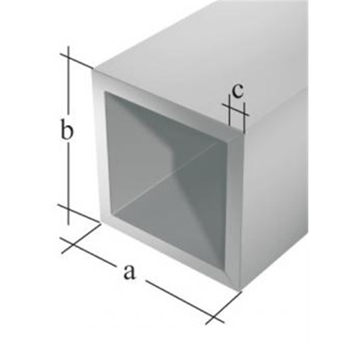 Tube carré alu anod. arg. 10x10x1/2m