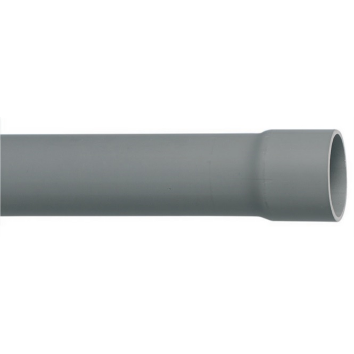 Tube PVC gris 140x3,0mm - 3m manchonné