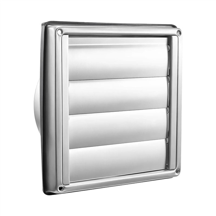 Grille mur inox 4 lamelles Ø125mm Grille mur inox 4 lamelles Ø125mm