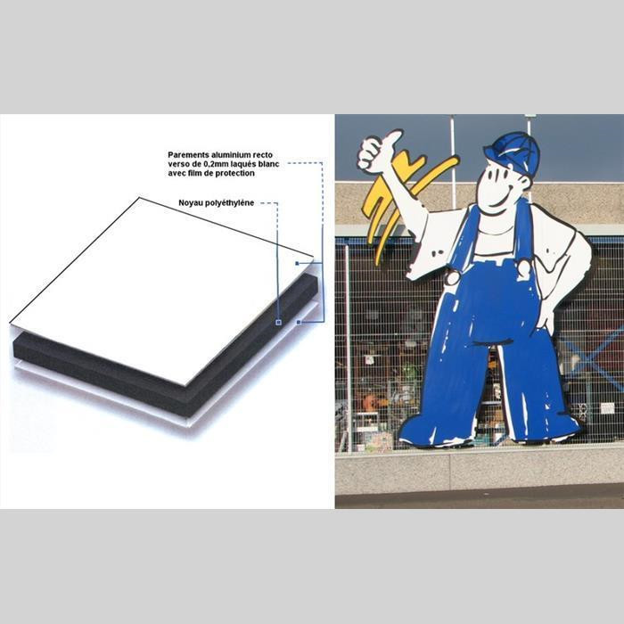 L-Panel 3mm blanc 1000x2050 avec découpe L-Panel 3mm blanc 1000x2050 avec découpe