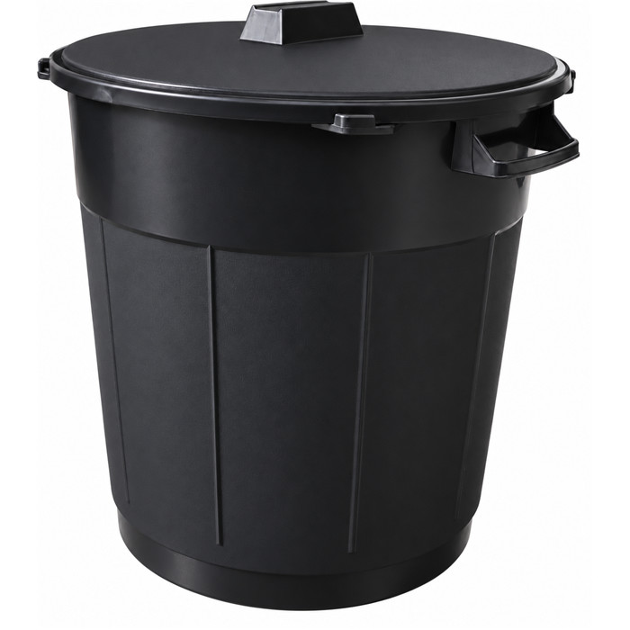 Poubelle grise/noire 50L + couvercle Poubelle grise/noire 50L + couvercle
