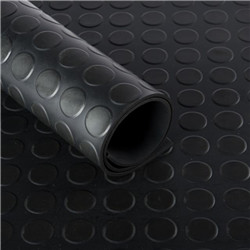 Tapis caout.pastilles 3mm noir 1,2m  dét