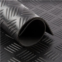 Tapis caoutch.checker 3mm noir 1,4m