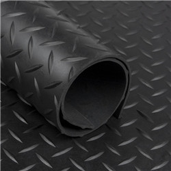 Tapis caoutch.diamant 3mm noir 1,5m x10m